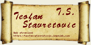 Teofan Stavretović vizit kartica